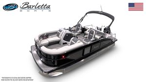 Barletta Cabrio 2025 Barletta Cabrio pontoon boat with sleek design and comfortable seating.