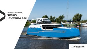 Thomasz 41 Cabin 2026 Thomasz 41 Cabin yacht cruising on a river, available now.