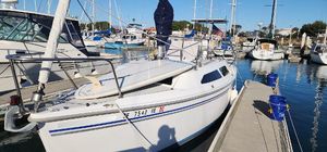 Catalina 250 Catalina 250 sailboat docked in marina, 2007 model, surrounded by other boats.