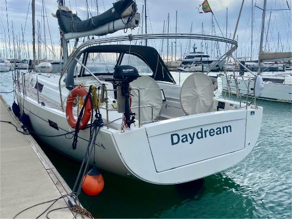 Hanse 445 Sailboat "Daydream" docked, Hanse 445 model, 2012, in a marina with other boats.