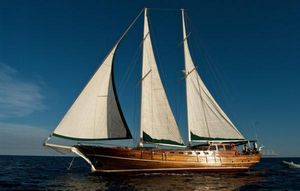 Classic Caicco ERDAL SOGUTCUK Classic 2006 Caicco ERDAL SOGUTCUK sailing yacht with white sails on open sea.