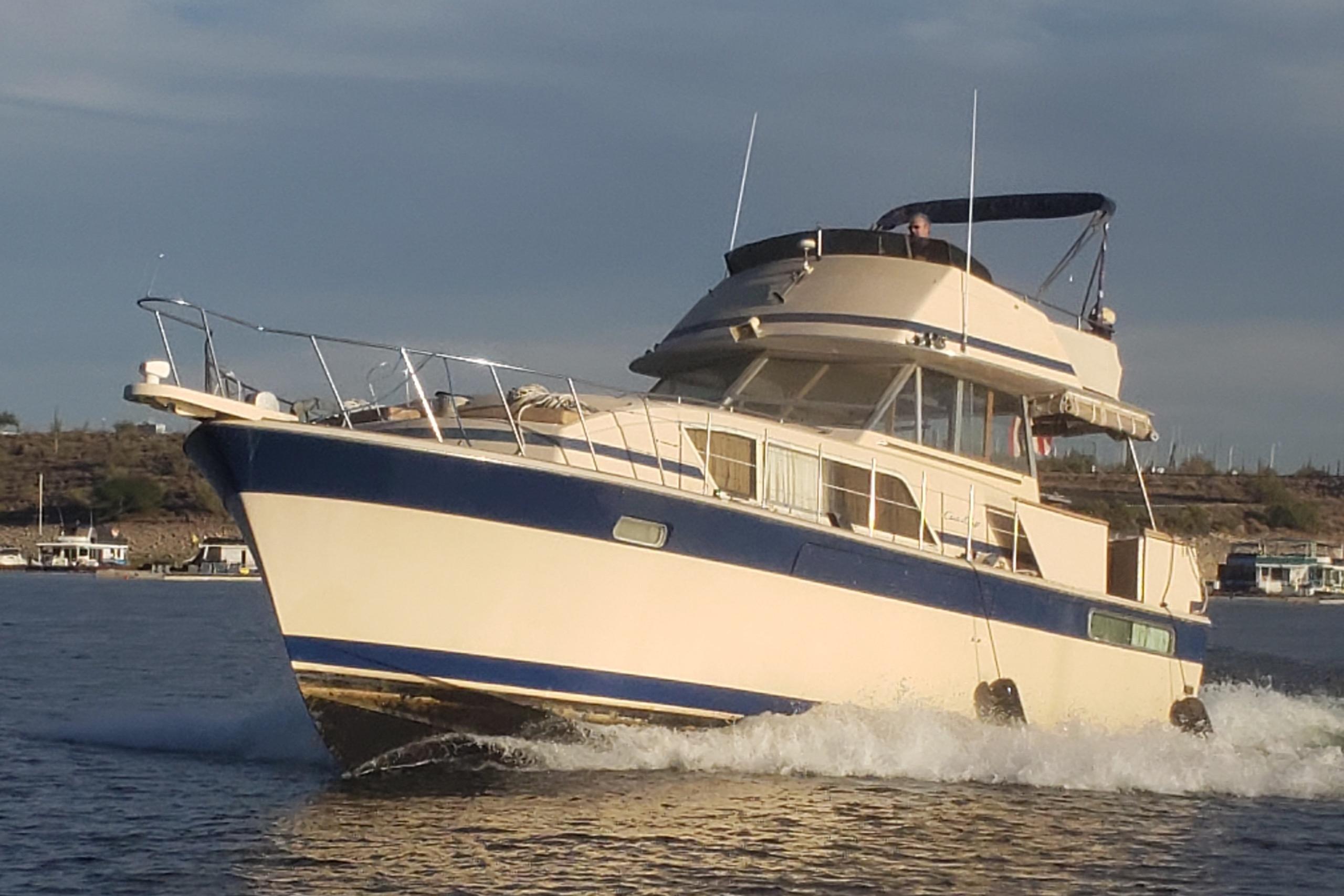Chris-Craft 410 Motor Yacht 1982 Chris-Craft 410 Motor Yacht cruising on a sunny day.