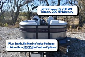 Lowe SS 230 WT 2025 Lowe SS 230 WT Tritoon with 200 HP Mercury, includes Smithville Marine Value Package.