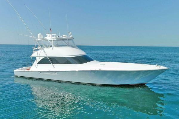 Viking 68 Convertible 2008 Viking 68 Convertible yacht on calm blue ocean waters.