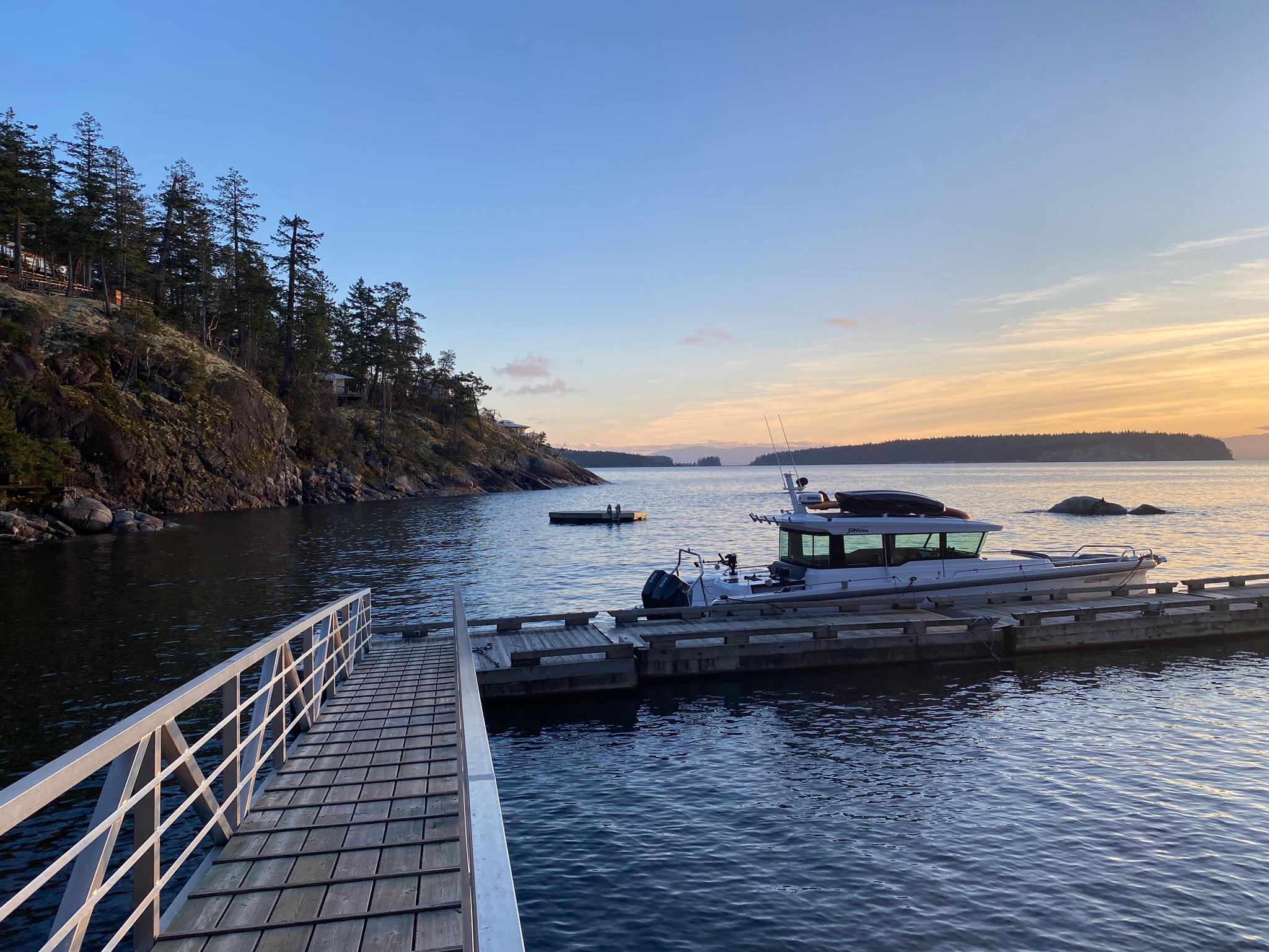Axopar 37XC with Aft Cabin 2021 Axopar 37XC with Aft Cabin docked at scenic sunset coastline.