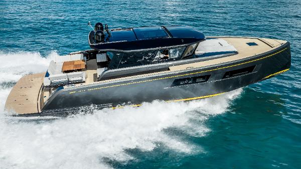 Pardo Yachts GT52 2023 Pardo Yachts GT52 cruising on open water, showcasing sleek design and luxury.