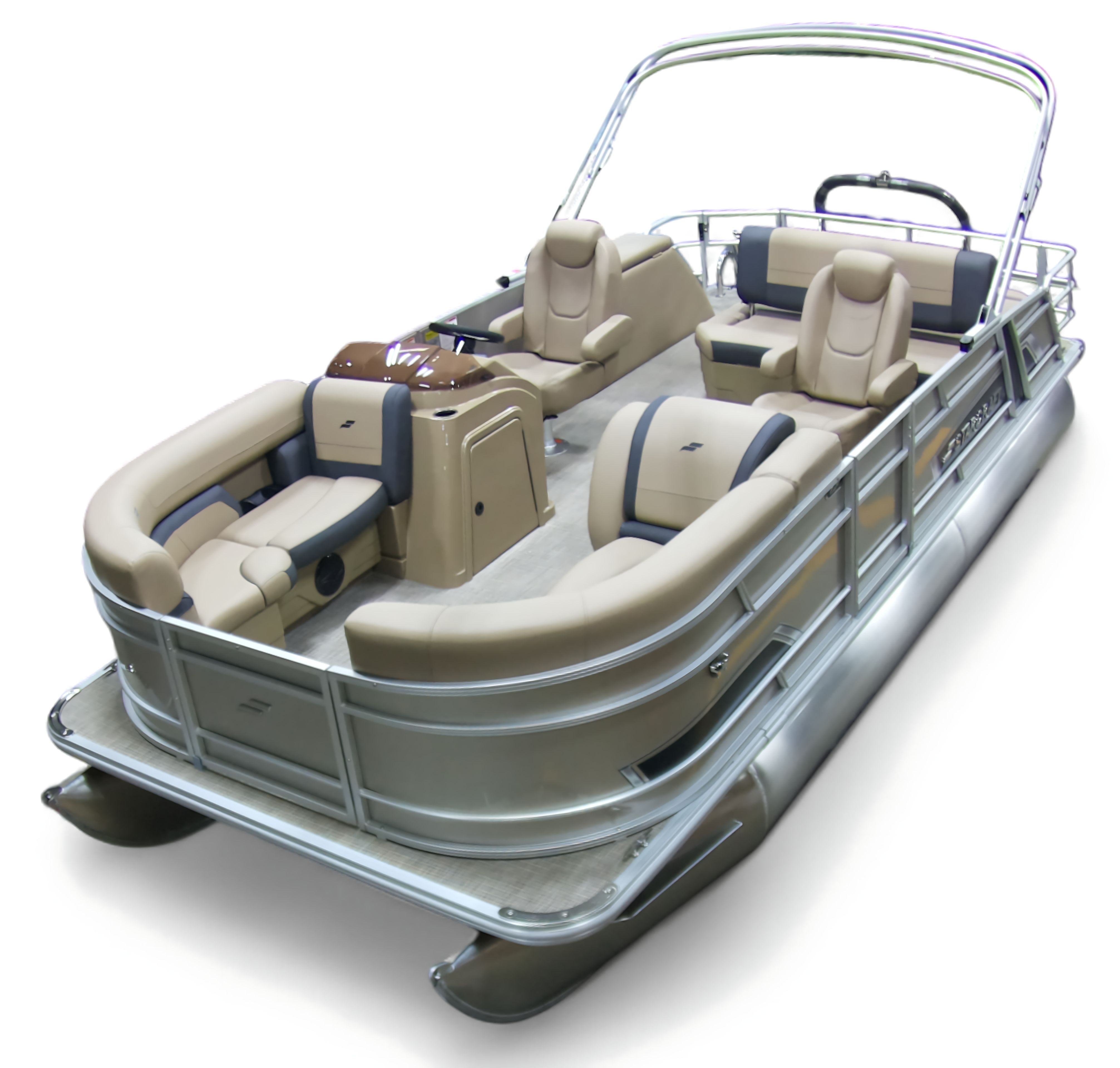 Starcraft EX20 Q DH 2026 Starcraft EX20 Q DH pontoon boat with beige seating and sleek design.