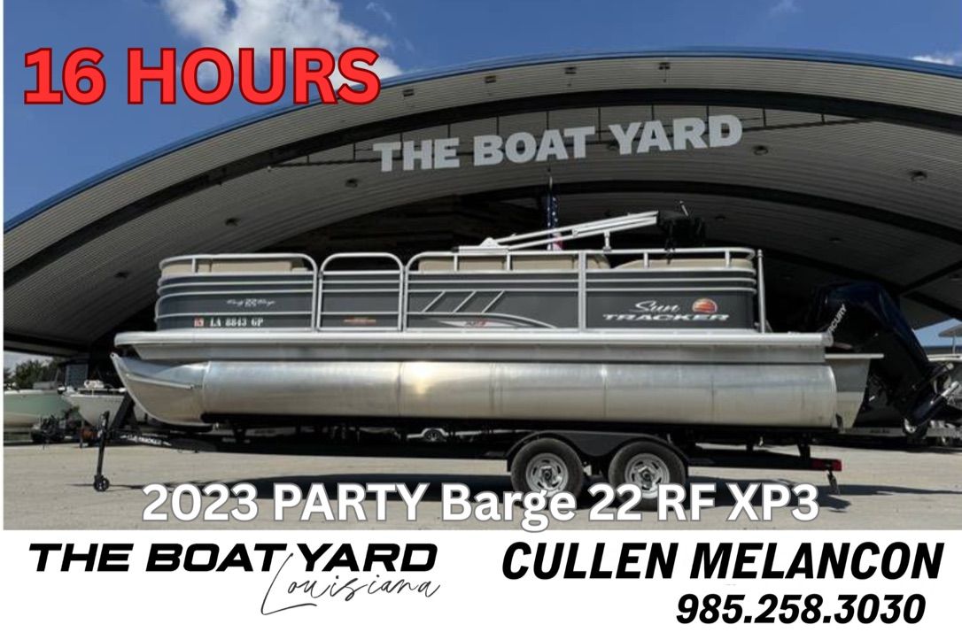 Sun Tracker Party Barge 22 RF XP3 2023 Sun Tracker Party Barge 22 RF XP3 at The Boat Yard, Louisiana.
