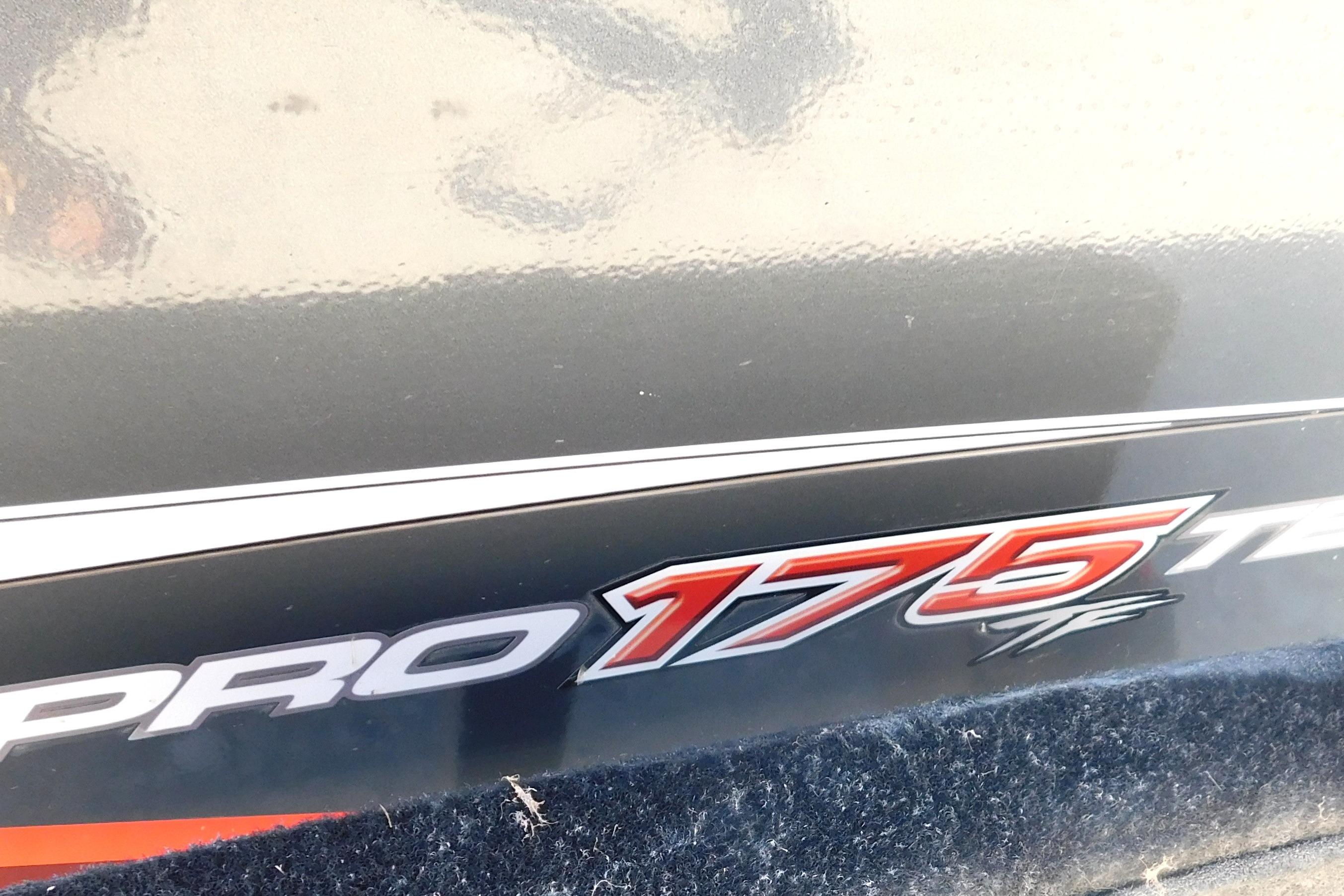 Tracker Pro Team 175 2022 Tracker Pro Team 175 boat logo close-up.