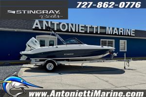Stingray 191 DC Dual Console 2026 Stingray 191DC Dual Console boat displayed at Antonietti Marine dealership.
