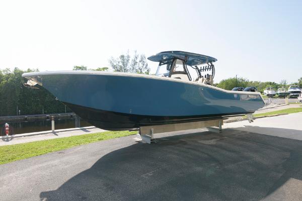 Tidewater 320 CC Adventure 2023 Tidewater 320 CC Adventure boat on display outdoors.