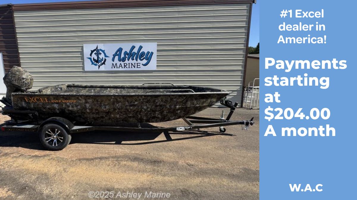 Excel RIVER WARRIOR 1751 RIVER WARRIOR 2026 Excel River Warrior boat at Ashley Marine, payments from $204/month.