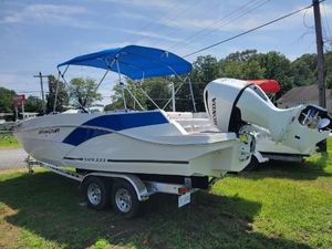 Starcraft SVX 231 OB 2021 Starcraft SVX 231 OB boat with Honda outboard motor on trailer.