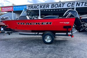 Tracker Pro Guide V-16 WT 2026 Tracker Pro Guide V-16 WT boat in vibrant red at Tracker Boat Center.