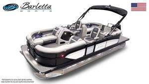 Barletta Cabrio 2025 Barletta Cabrio pontoon boat with sleek design and comfortable seating.
