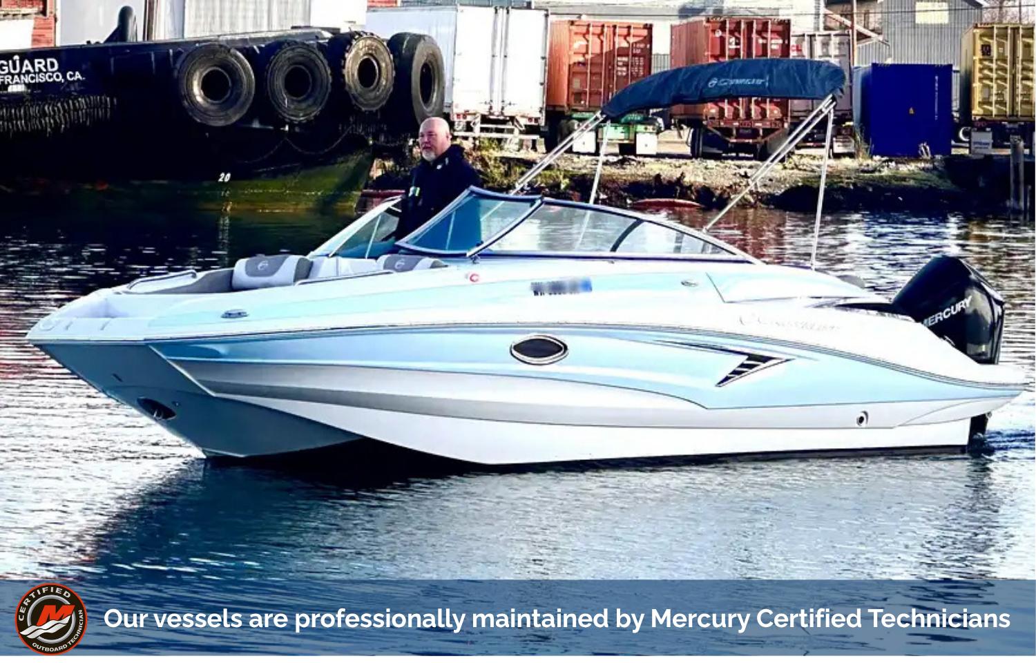 Crownline Eclipse E235 XS 2023 Crownline Eclipse E235 XS boat on water, professionally maintained by Mercury Certified Technicians.