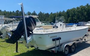 Sundance DX 22 2017 Sundance DX 22 boat on a trailer with a Mercury outboard motor.
