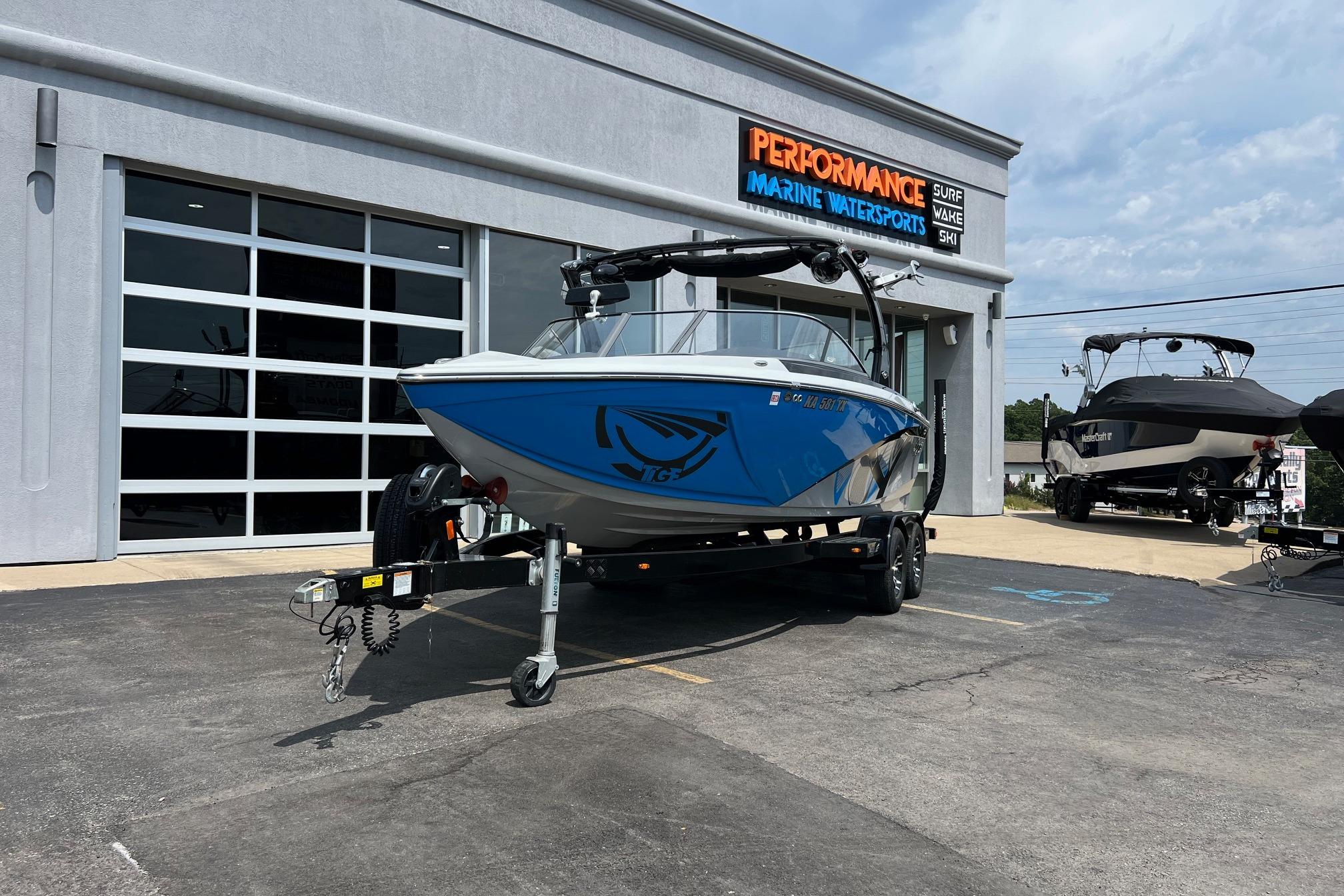 Tigé Z1 2016 Tigé Z1 boat on trailer at Performance Marine Watersports dealership.