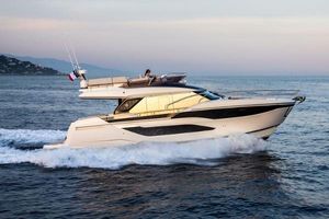 Prestige F4.9 Manufacturer Provided Image: Luxury Prestige F4.9 yacht cruising on open sea, 2025 model.