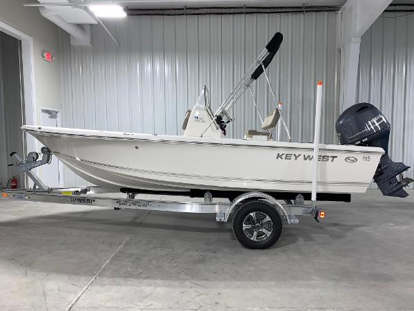 Key West 188 Bay Reef 2024 Key West 188 Bay Reef boat on trailer in indoor storage.