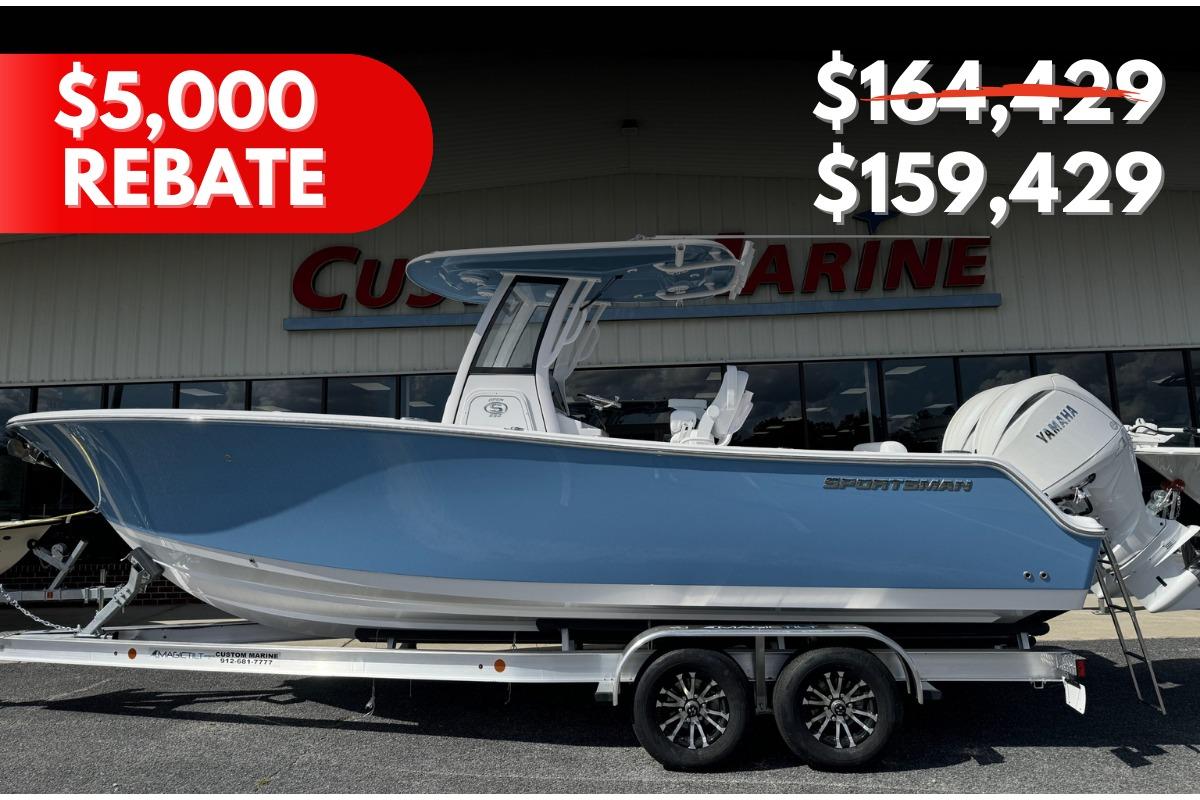 Sportsman Open 252 Center Console 2025 Sportsman Open 252 Center Console boat with $5,000 rebate offer.