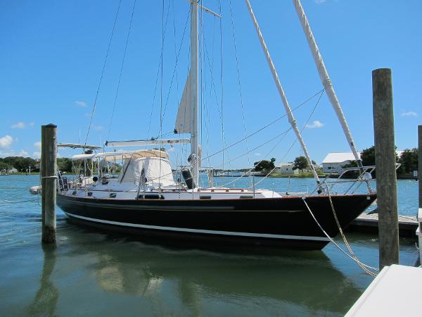 Passport 47 Starboard side at dock