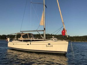 Marlow-Hunter 40 2016 Marlow-Hunter 40 sailboat named "Sage" on calm water, clear sky background.