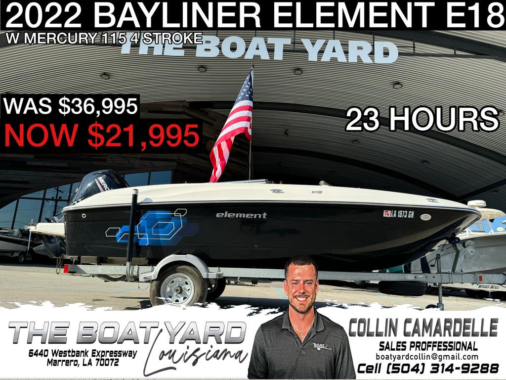 Bayliner Element E18 2022 Bayliner Element E18 boat for sale, discounted to $21,995, 23 hours used.