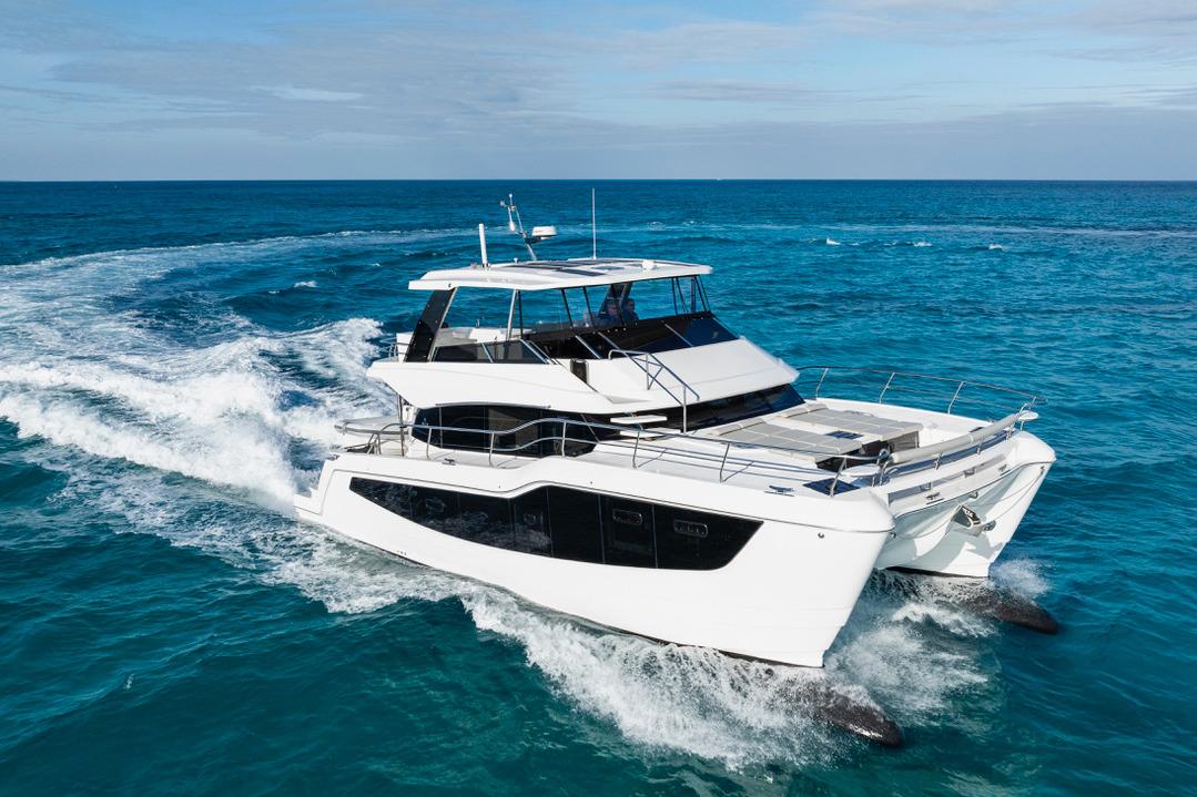 Aquila 50 Yacht 2026 Aquila 50 Yacht cruising on open blue sea.