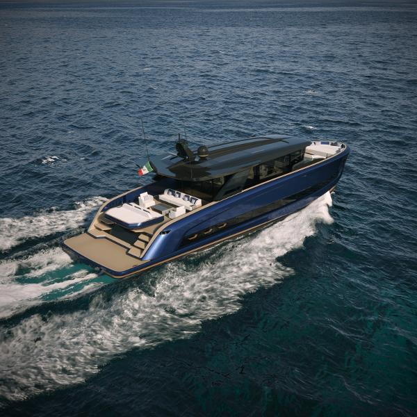 Solaris Power 70 GRAND COUPE 2025 Solaris Power 70 GRAND COUPE luxury yacht cruising on open sea.