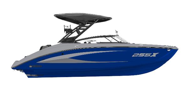Yamaha Boats 255XD 2025 Yamaha Boats 255XD, sleek blue design, modern features, side view.