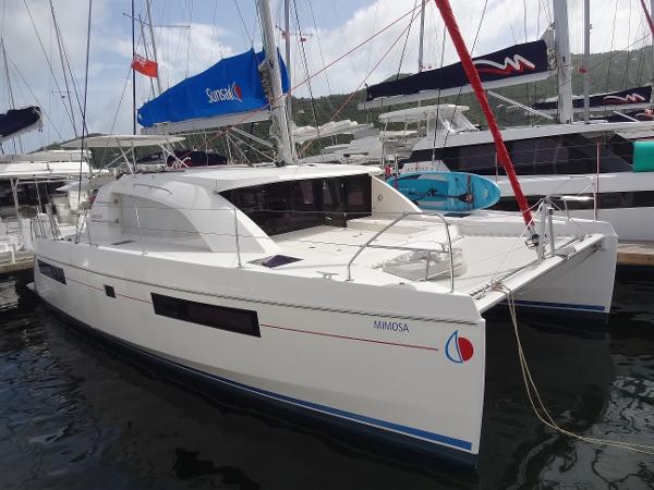 Leopard 40 2020 Leopard 40 catamaran docked at marina.