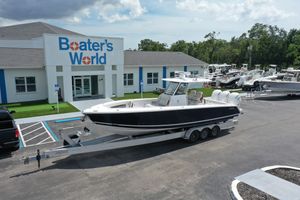 Jupiter 340LS 2026 Jupiter 340LS boat on trailer at Boater's World dealership.