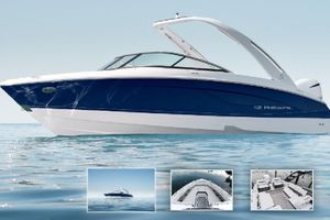Regal LX4 2026 Regal LX4 boat on water, showcasing sleek design and luxurious interior features.