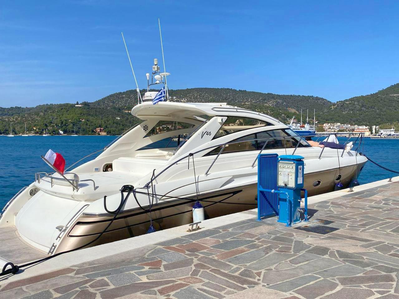 Princess V46 A Princess V46 docked.