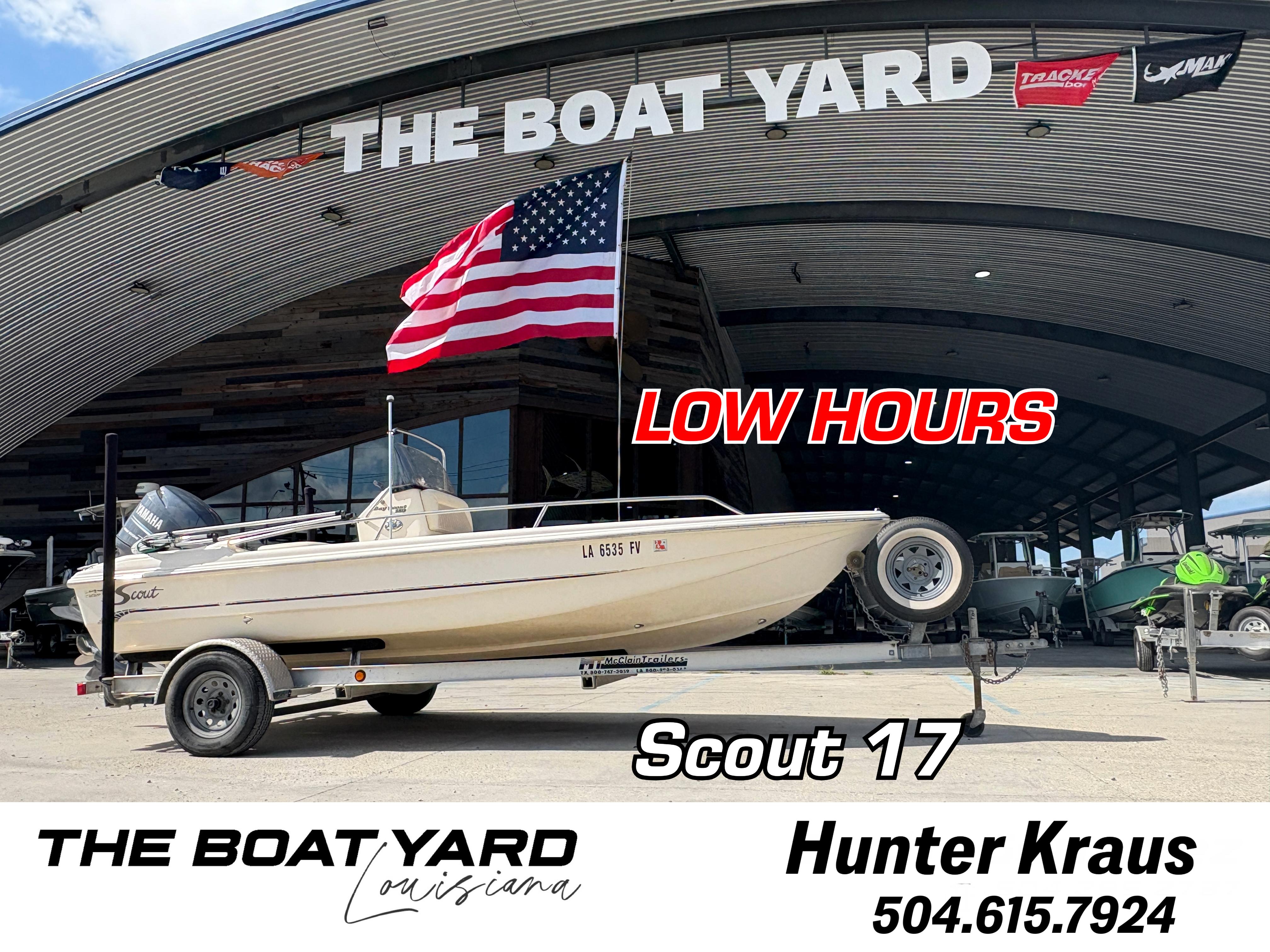 Scout 18 Scout 17 boat for sale at The Boat Yard, Louisiana, with low hours.
