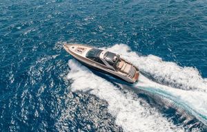 Riva 68' EGO SUPER Luxury Riva 68 Ego Super yacht cruising on open sea, 2008 model.