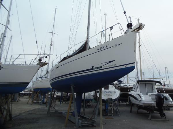 Dufour 40 Anniversary Edition Ashore showing keel