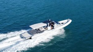 SACS Marine Strider 13 2018 SACS Marine Strider 13 cruising on open water, showcasing sleek design and performance.