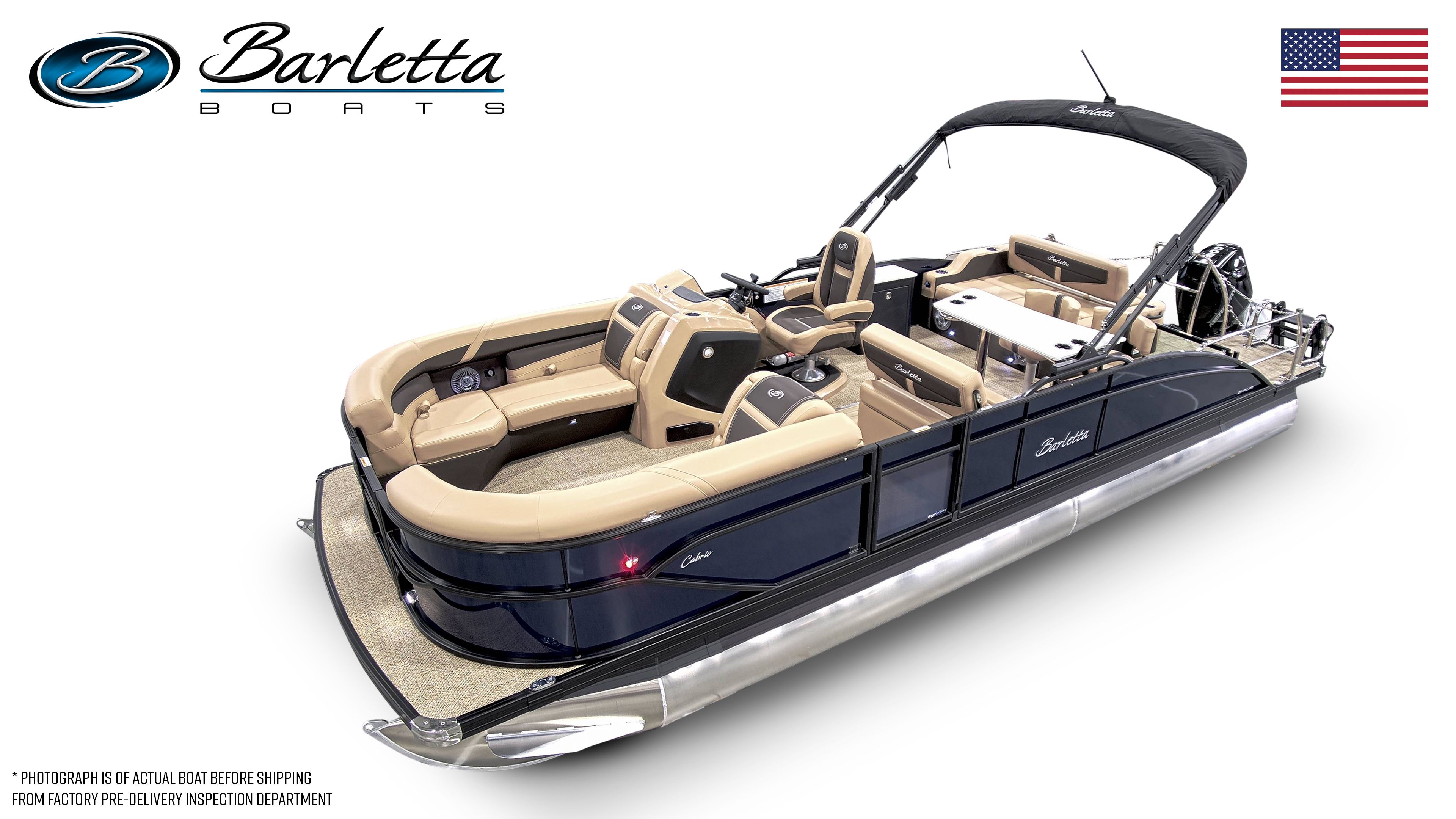 Barletta CABRIO24UE 2025 Barletta Cabrio 24UE pontoon boat with luxurious seating and sleek design.