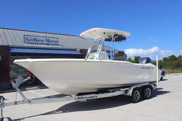 Key West 239 FS 2025 Key West 239 FS boat on trailer at SaltWater Marine dealership.