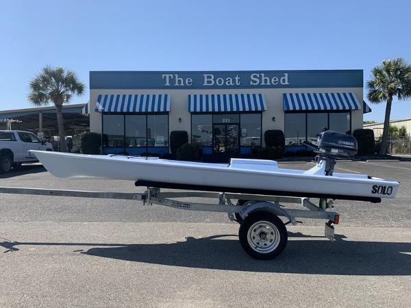 Solo Skiff 14 2023 Solo Skiff 14 boat on trailer outside The Boat Shed.