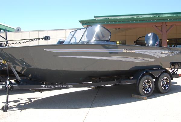 Ranger VX1988 WT 2024 Ranger VX1988 WT boat on trailer, sleek design, parked outdoors.