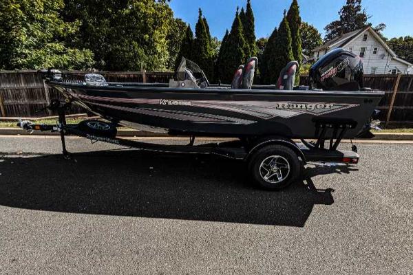 Ranger VS1682SC Angler 2024 Ranger VS1682SC Angler boat parked on a residential street.