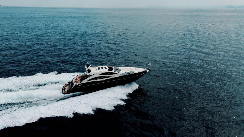 Sunseeker Predator 62 2008 Sunseeker Predator 62 yacht cruising on open sea.