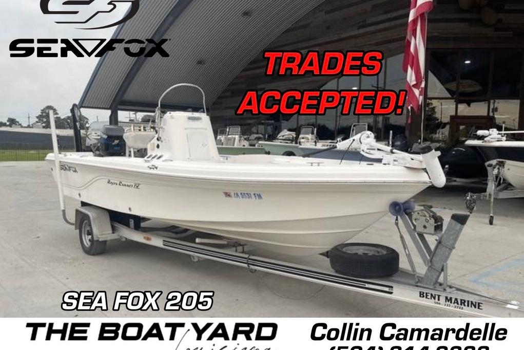 Sea Fox 205 Bay Fisher 2005 Sea Fox 205 Bay Fisher boat on trailer, trades accepted, displayed at The Boat Yard.