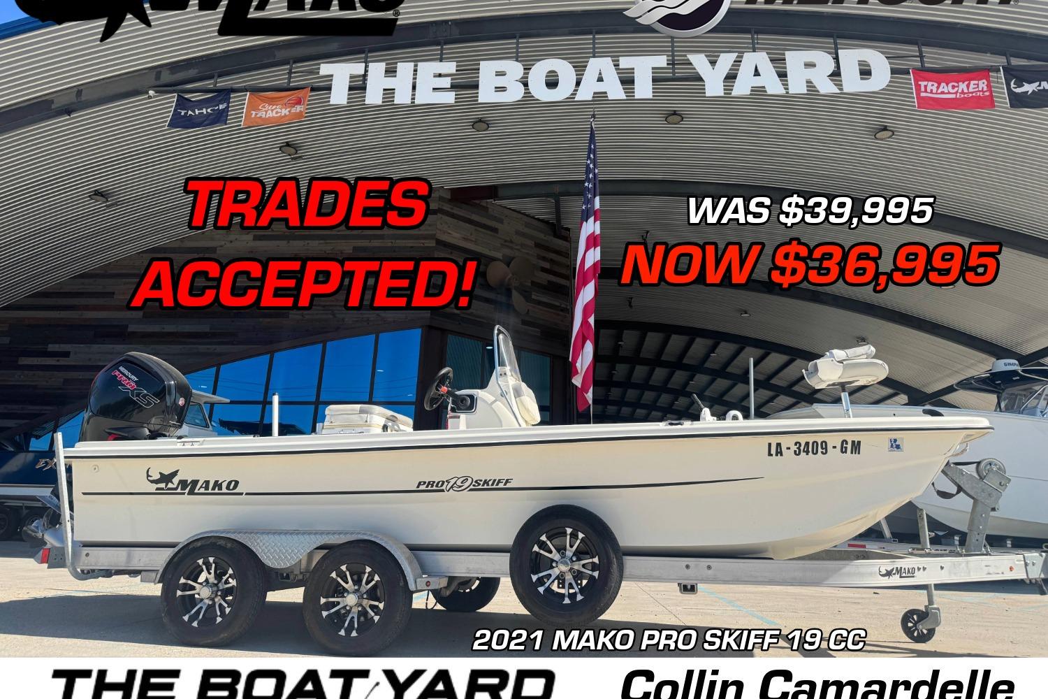 Mako Pro Skiff 19 CC 2021 Mako Pro Skiff 19 CC boat for sale, trades accepted, discounted price.