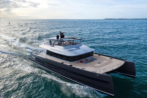 JFA Yachts Long Island 86 Luxury JFA Yachts Long Island 86 cruising on open sea, 2026 model.