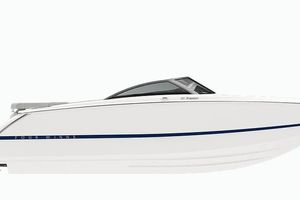Four Winns H1 2026 Four Winns H1 Freedom boat, sleek white design with blue accent stripe.