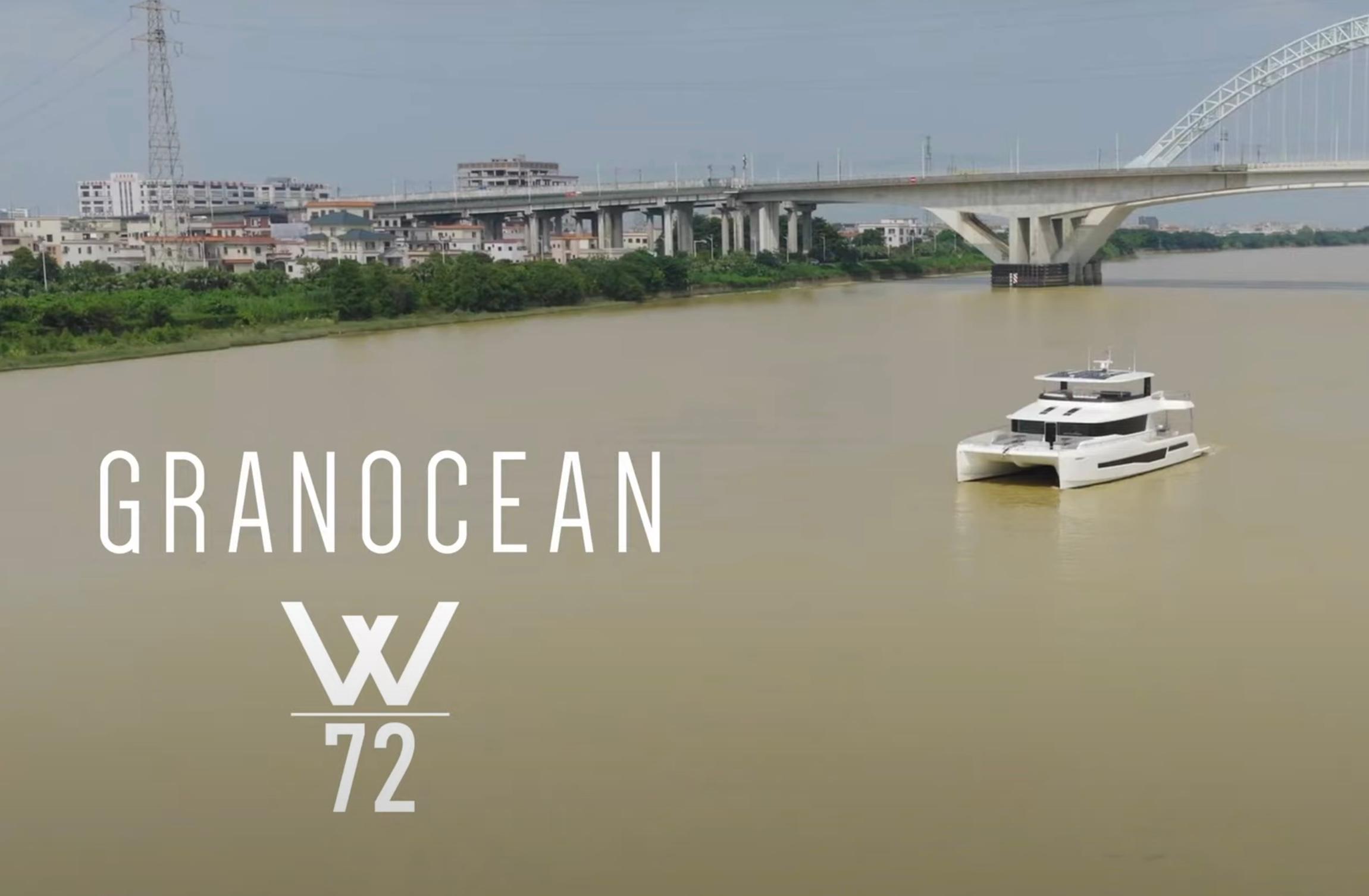 Granocean W-72 Luxury Granocean W-72 yacht cruising under a bridge, 2026 model.